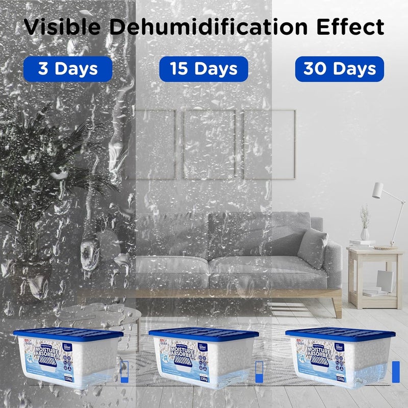 W&E Choice ماصات الرطوبة، صناديق ماص الرطوبة المحمولة لحمامك، خزانة ملابسك وسيارتك، مزيل الرطوبة بدون عطر، 6 عبوات - Image 5